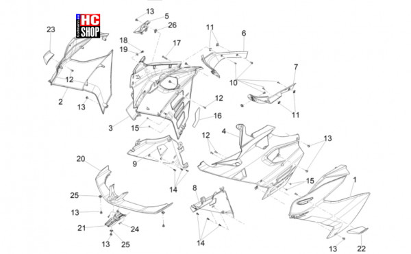 Aprilia RS 660 Factory E5+ - Aufbau - Seitenverkleidung