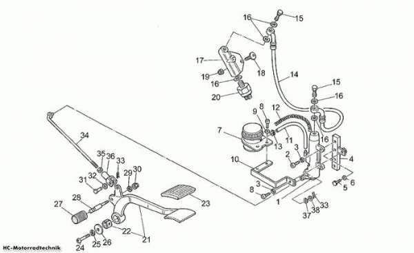 Moto Guzzi Hinterradbremspumpe California EV 1100