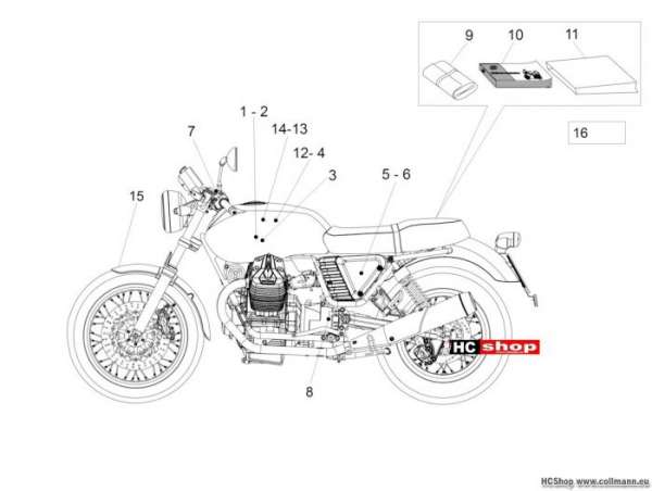 Moto Guzzi V7 Special Abziehb. + Schilder