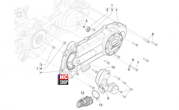 Vespa Sprint S 50 E5 - Motor - Kurbelwelledeckel-Kühlung Kurbelgehäuse
