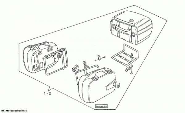 Moto Guzzi Side cases - Top box California EV 1100