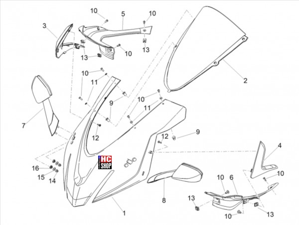 Aprilia RSV4 1100 E5 - Aufbau - Frontschild