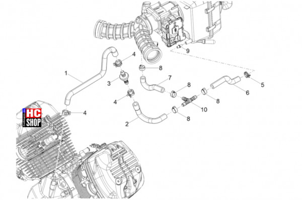 Moto Guzzi V7 Special 850 E5+ - Motor - Anlage Blow-By