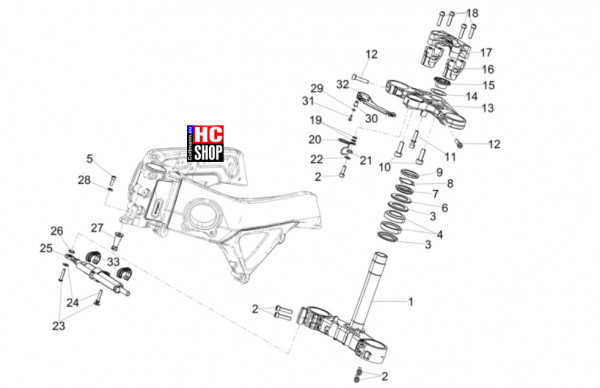 Aprilia Tuono V4 Factory 1100 E5+ - Lenkstange-Schaltungen - Lenkung