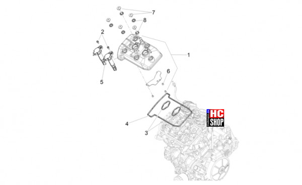 Aprilia RS 457 8V E5 - Motor - Zylinderkopfabdeckung