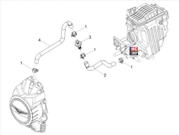 Moto Guzzi V9 Roamer E5 Motor Anlage Blow-by