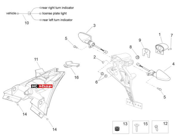 Aprilia RSV 4 1000 RF E4 ABS Lichter Hinterlichter