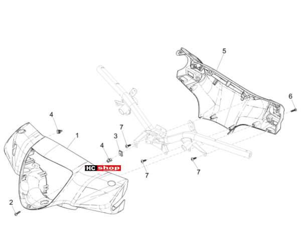 Piaggio Liberty iGet 125 4T 3V - Lenker Abdeckung