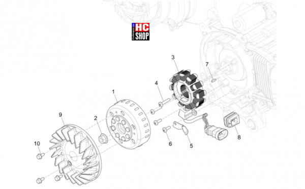 Vespa Primavera 50 TECH E5 - Motor - Lichtmaschine