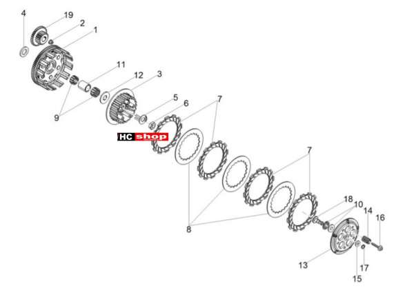 Derbi Senda 50 R E4 Motor Kupplung