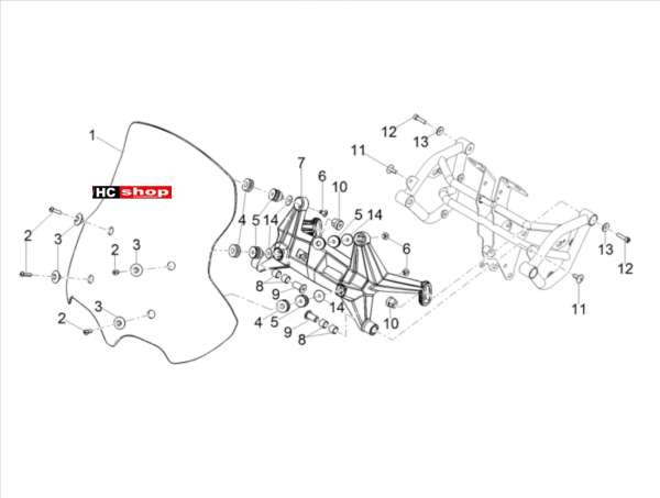 Moto Guzzi V85 TT TRAVEL PACK E4 ABS Aufbau Windschutzscheibe