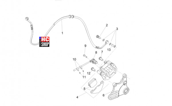 Aprilia SX 125 E5+ - Bremsanlage - Hinterradbremszange
