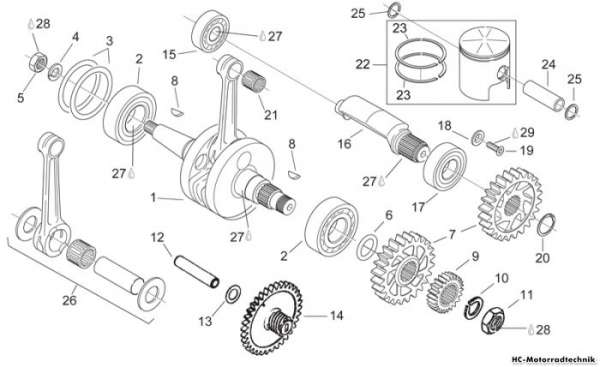 Aprilia Kurbelwelle - Ausgl.rad RS 125 (eng.123)