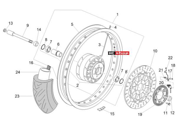 Moto Guzzi V7 III Rough 750 ABS E4 - Räder Vorderrad
