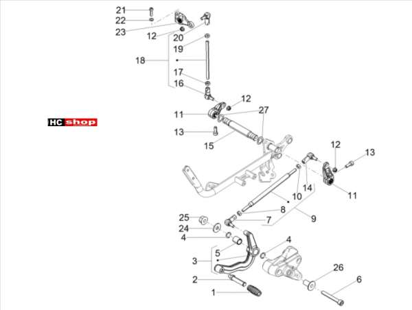 Moto Guzzi V7 III Night Pack 750 Motor Schalthebel