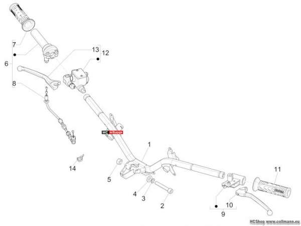 Piaggio Fly 50 4T Lenker - Hauptbremszylinder