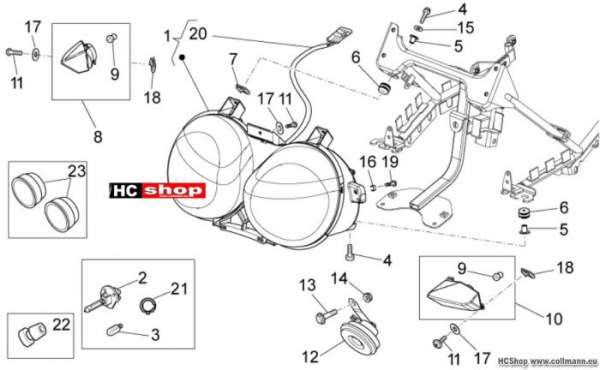 Moto Guzzi Stelvio 1200 Frontscheinwerfer/Hupe