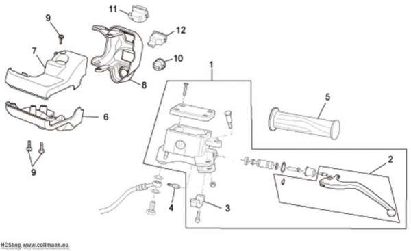 Aprilia Schaltungen links Scarabeo IE Light 125/200