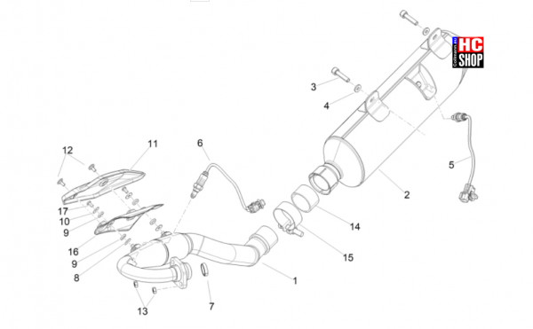 Aprilia SX 125 E5+ - Motor - Auspufftopf