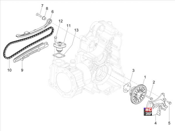 Piaggio MP3 530 hpe Exclusive E5 Motor Ölpumpe