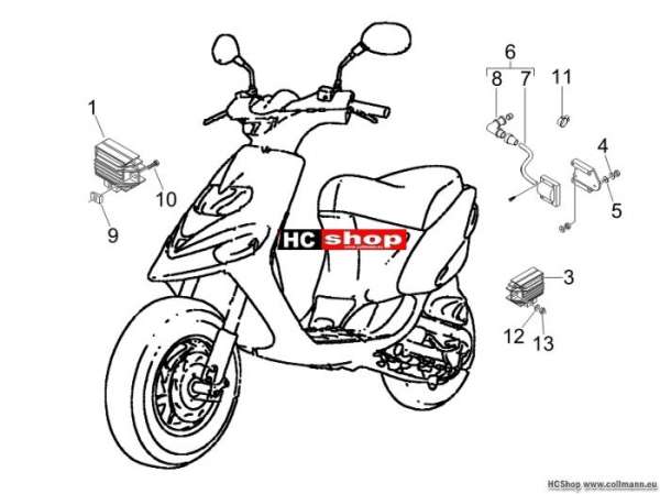 Gilera Spannungsreglerern - Elektronisches Stalker 50