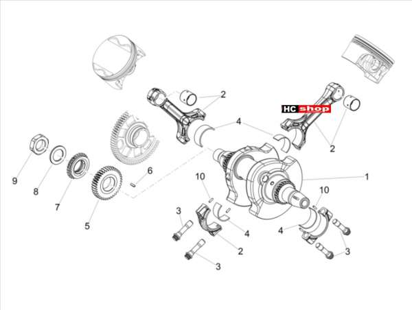 Aprilia Shiver 900 E4 ABS Motor Kurbelwelle