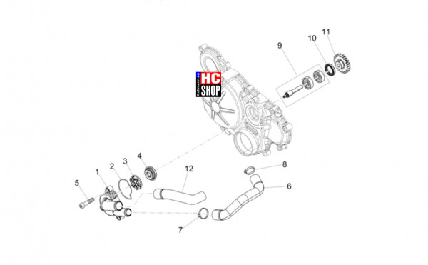 Aprilia SX 125 E5+ - Motor - Wasserpumpe