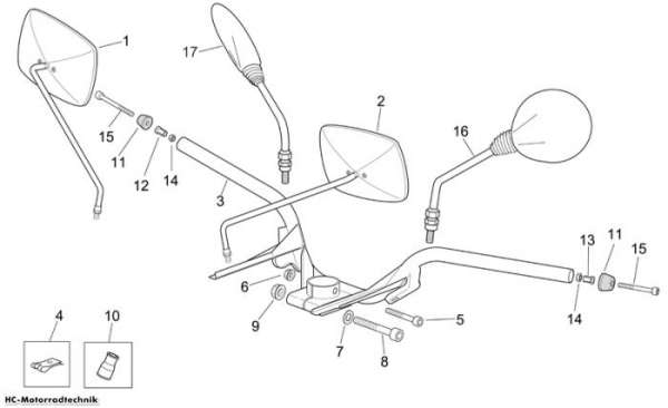 Aprilia Lenkstange Scarabeo E2 125/250