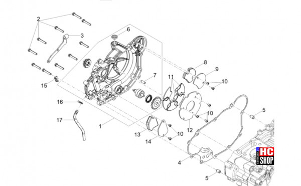 Aprilia RX 125 E5+ - Motor - Kupplungsdeckel