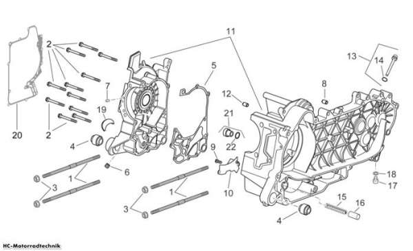 Aprilia Kurbelwellengehäuse Scarabeo Light E3 300