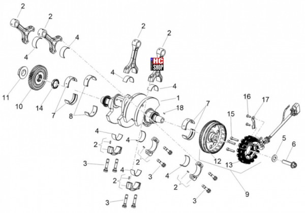 Aprilia RSV4 1100 Factory E5 - Motor - Kurbelwelle