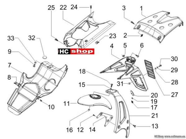 Gilera Hinterabdeckung - Kotflügellappen Runner 50 SP