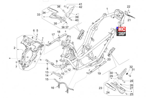 Piaggio MP3 310 HPE Sport E5+ - Fahrgestell-Karosserie