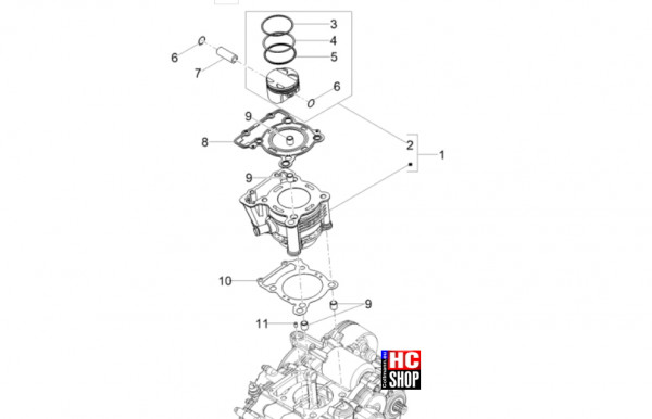 Aprilia RS 125 E5+ - Motor - Zylinder-Kolben