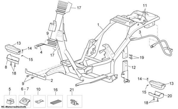 Aprilia Rahmen Scarabeo E2 125/250