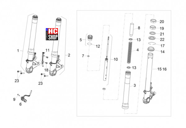 Aprilia RSV4 1100 E5+ - Radaufhängungen - Vordergabel Ohlins