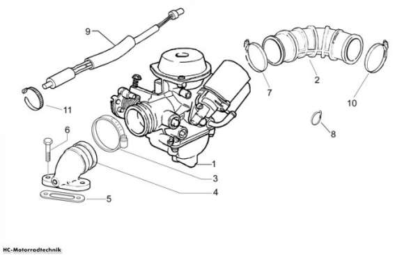 Kit für Aprilia Sportcity One 125ccm 4T Vergaser Rep.-Satz 