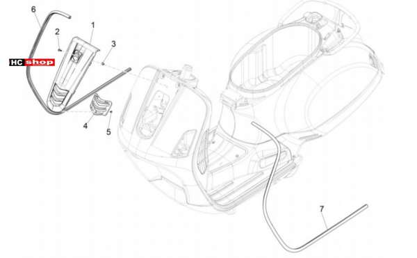 Vespa GTV 300 SEI GIORNI Fahrgestell Frontschild