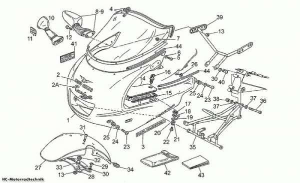 Moto Guzzi Verkleidung Daytona Racing 1000