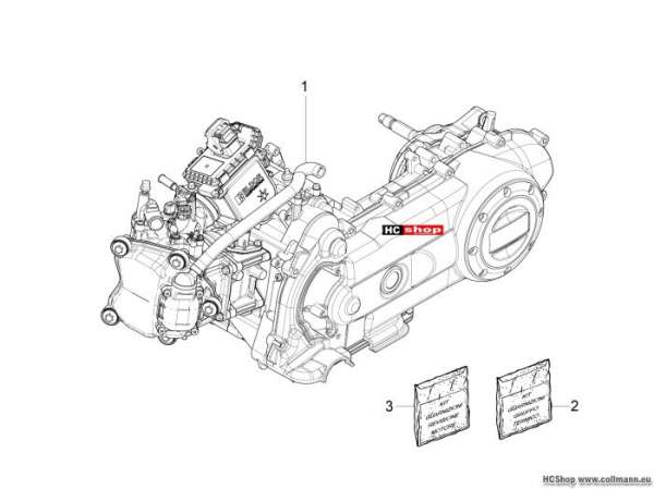 Piaggio Motor, komplett Fly 50 4T