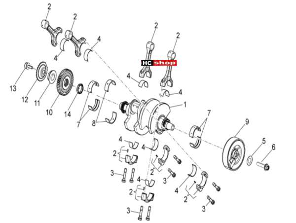 Aprilia Tuono V4 1100 RF E4 ABS - Motor Kurbelwelle