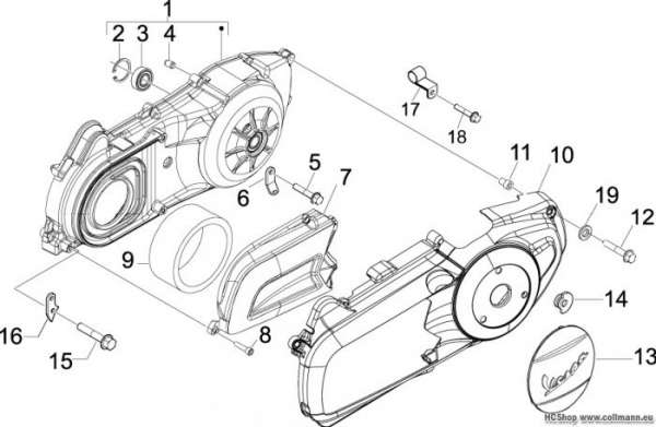Vespa Kurbelwellendeckel GTS 125 ie Super