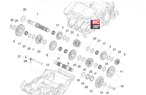 Aprilia RS 660 E5+ - Motor - Schaltgetriebe-Zahnräder