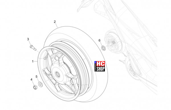 Piaggio Liberty 125 iget E5+ - Radaufhängungen - Hinterrad