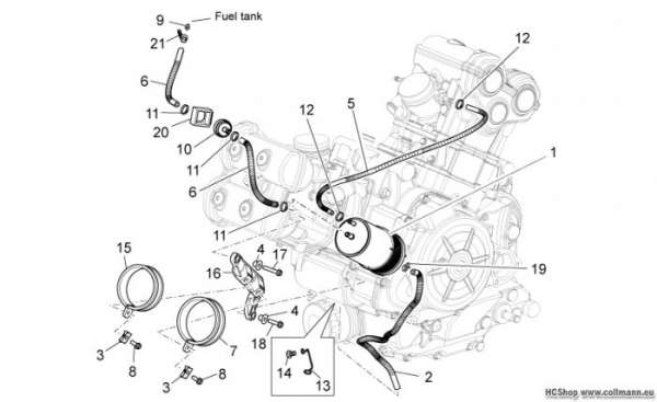 Aprilia Benzindampfrückf.-Anlage Dorsoduro 1200