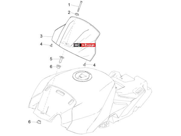 Aprilia RSV 4 1000 RR E4 ABS Aufbau Tankabdeckung