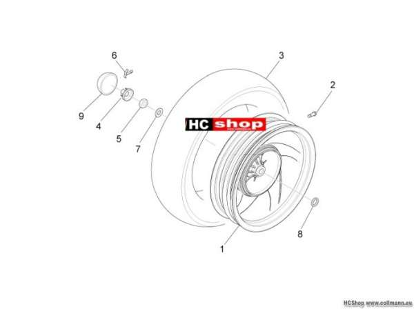 Piaggio Hinterrad Fly 50 4t 4v