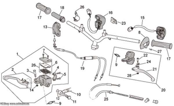 Aprilia Schaltungen Scarabeo 2T E2 eng.Piaggio 50