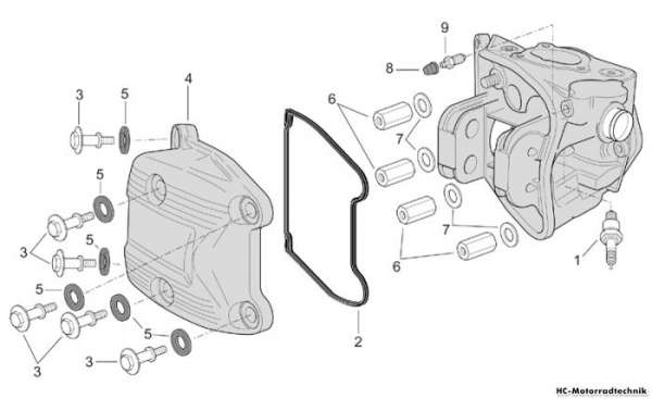 Aprilia Kopfdeckel (Ext.Thermostat) Atlantic 500