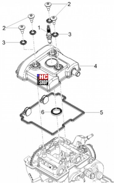 Aprilia Tuono 125 E5 Motor - Kopfdeckel